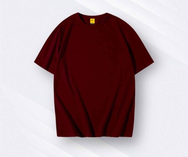 Ribbed Drop Shoulder Tee | Marooon